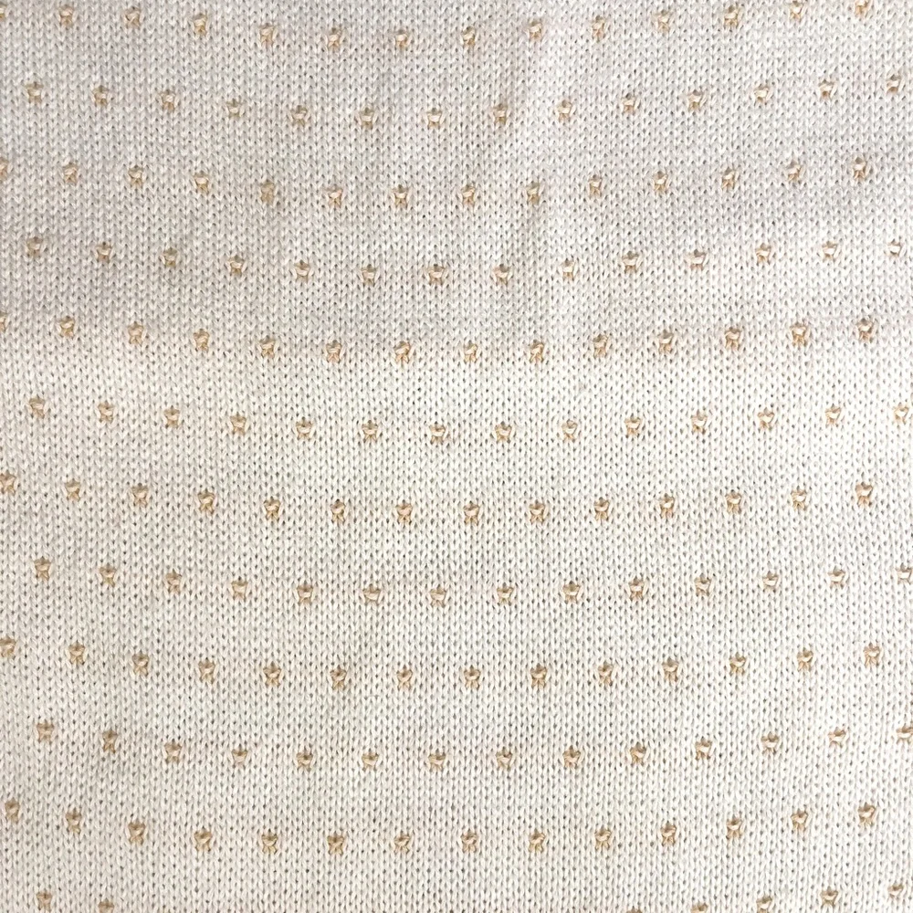 80s Vintage White Sweater Vest w/ Tan Polka Dots - Picture 5 of 8